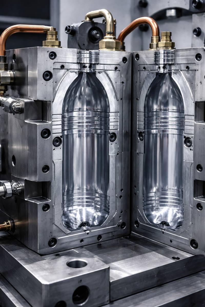 Blow mould PET bottle cavity open — Siddhi Mould Vasai